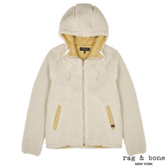 Rag & Bone **NWT** Sherpa Tactic Hooded Fleece Jacket in Natural - Picture 2 of 14